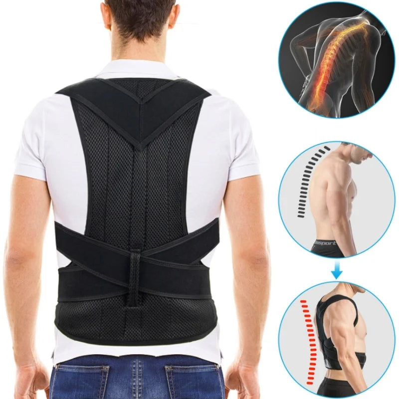 Adjustable Back Posture Corrector With Breathable Shoulder And Waist Support Straps For Boys And Girls To Relieve Back Pain